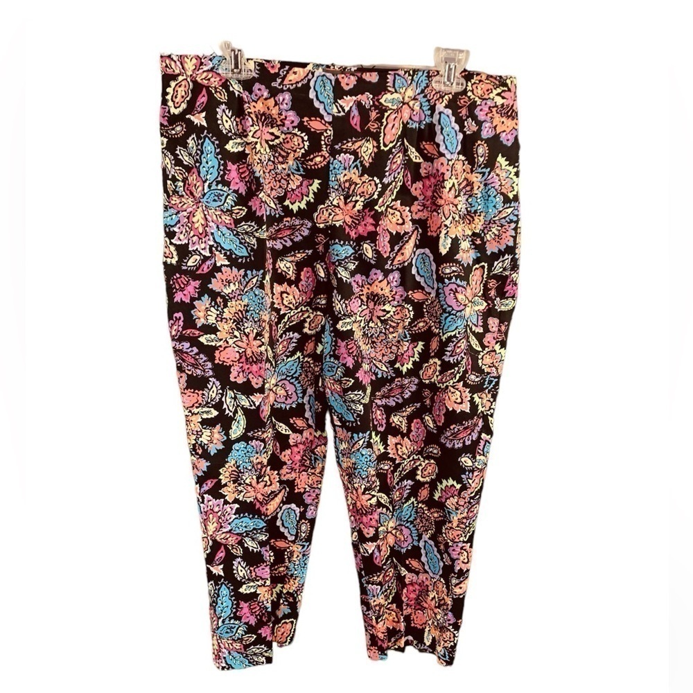 Relativity Multicolor Abstract Print Cropped Pants Women’s Size 16